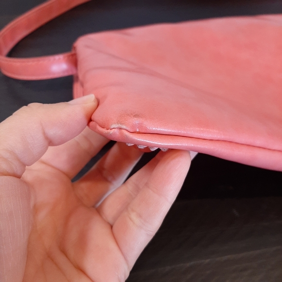 💠Convertible Faux Leather Crossbody Shoulder Bag Peach Pink Laser Cut - Picture 10 of 15